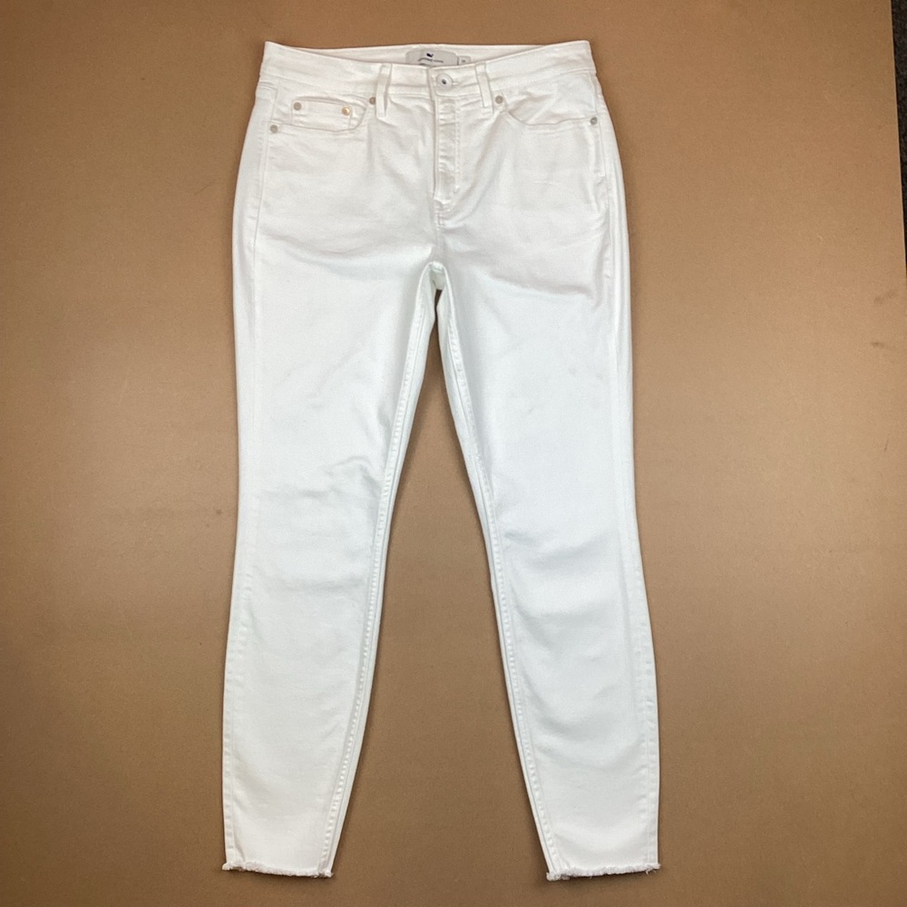 Vineyard Vines High Rise Skinny Jeans White Raw Hem 29 - Picture 14 of 15